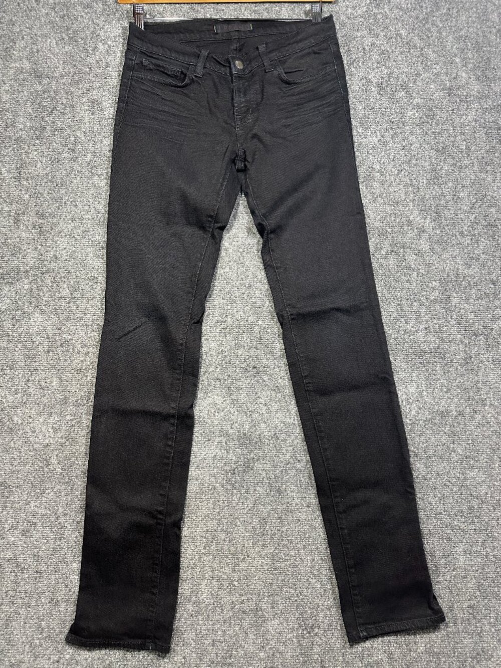 J Brand Jeans Womens 28 Black Cotton Stretch Pencil Split Leg Pockets